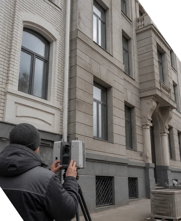 Лазерное сканирование фасадов зданий для обследования в Александрове